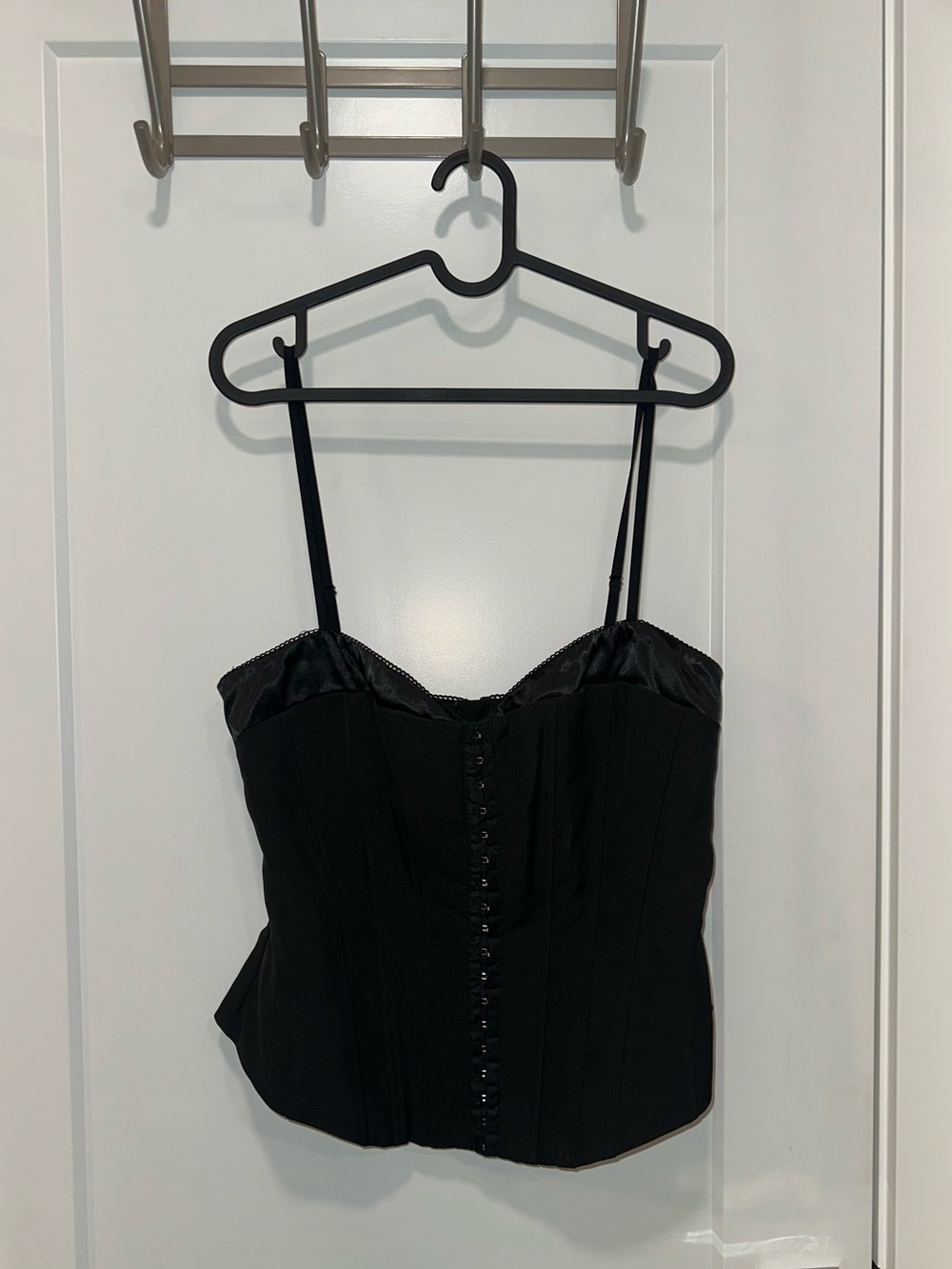 I.AM.GIA Black Corset Bustier Top with Hook Closure